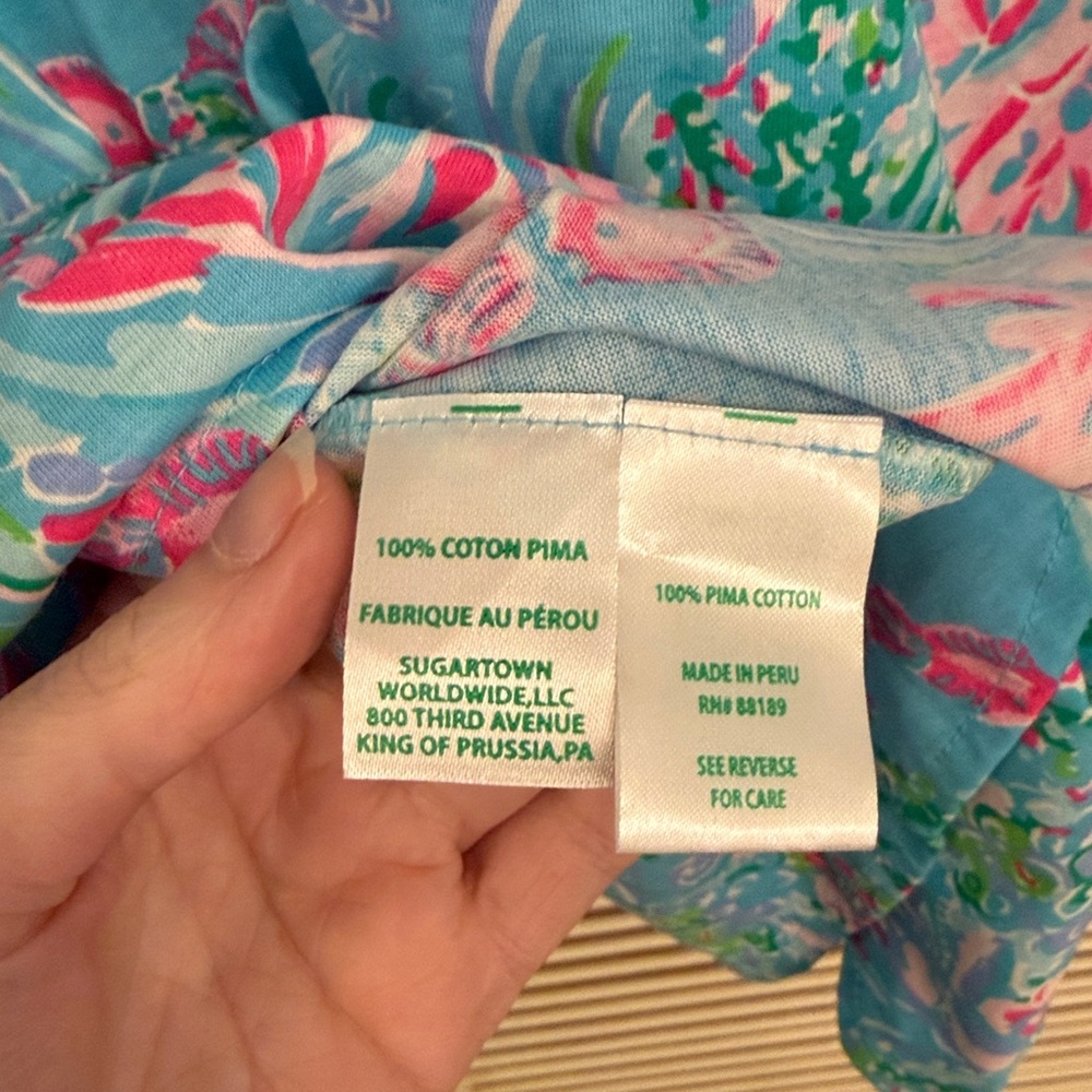 Lilly Pulitzer Kristen Flounce Dress Amalfi Blue Best Fishes Size Medium NWT - Picture 7 of 8